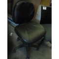  Black Leather Steno Task Chair